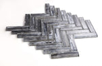 Clam Chevron Silver Glossy Herringbone Glass Mosaic Wall Tile-Marble Mosaic-American Tile Depot