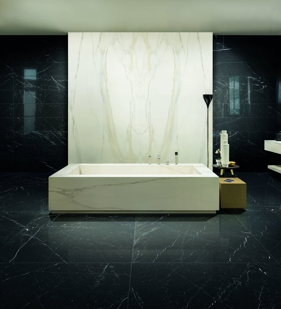 12 X 24 Classici Marquinia Glossy Marble Look Porcelain Tile-PORCELAIN-Large Format-American Tile Depot