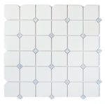 Sample of Precious Stone Clipped Crystal Ocean Polished Square Marble Mosaic Tile-Sample-American Tile Depot