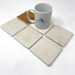 Crema Marfil Marble Handmade Coasters - Set of 4-Marble Coasters-American Tile Depot