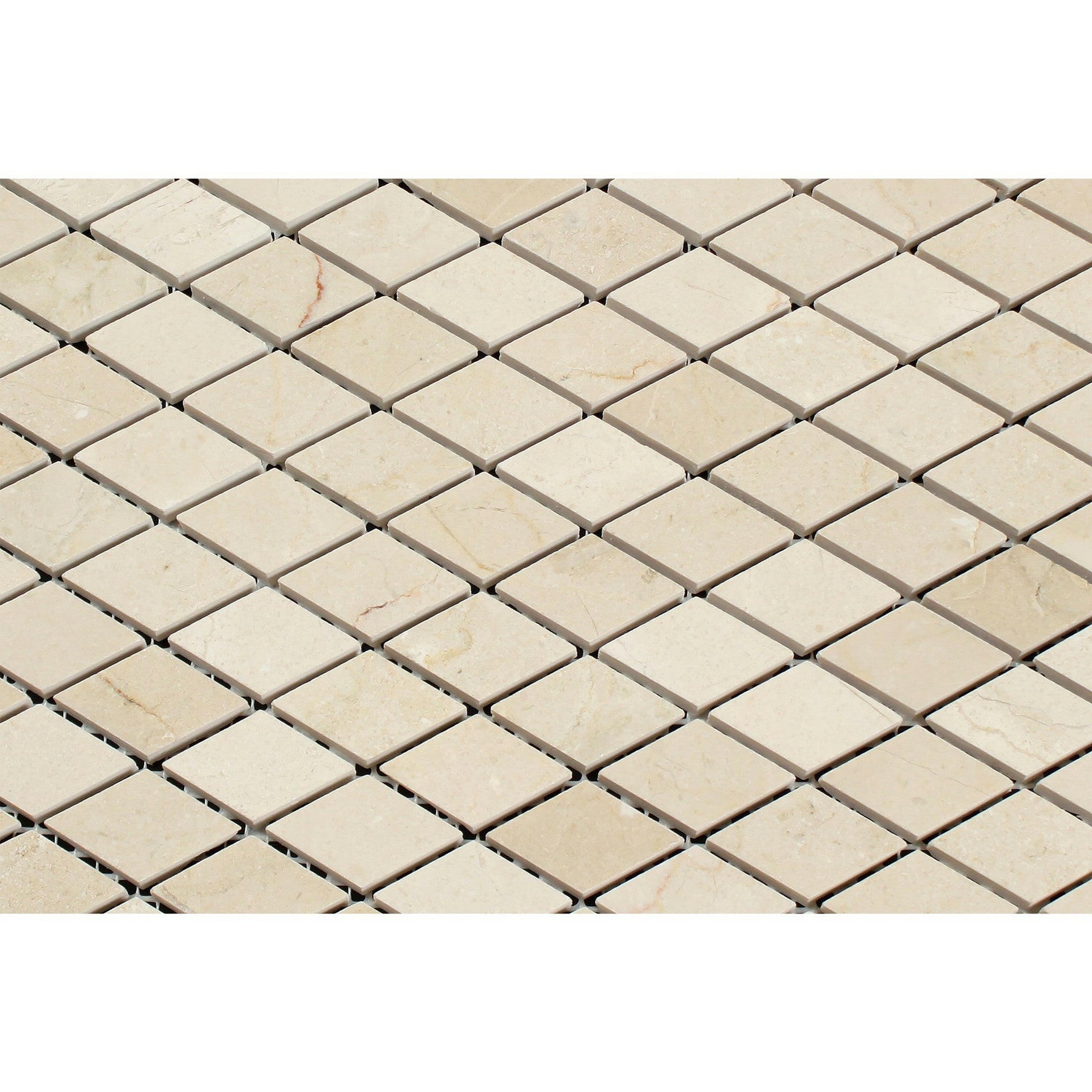 Crema Marfil Marble Honed 1" Diamond Mosaic Tile-Marble Mosaic-American Tile Depot