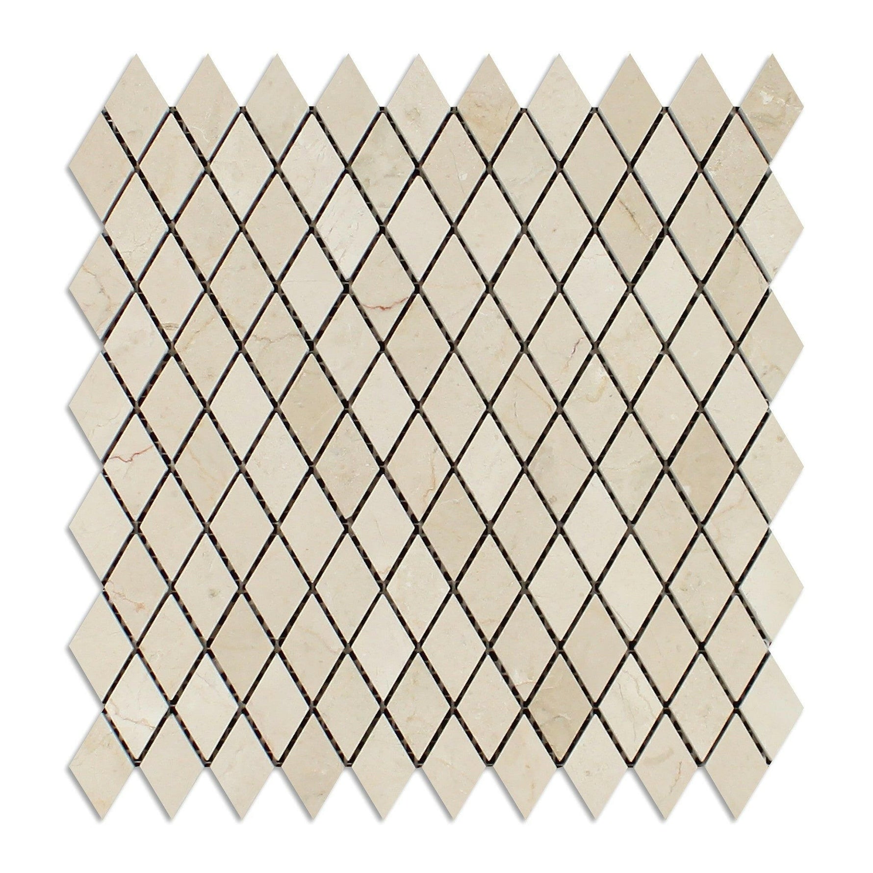 Crema Marfil Marble Honed 1" Diamond Mosaic Tile-Marble Mosaic-American Tile Depot