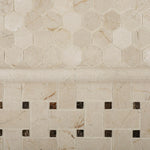 Crema Marfil Marble Honed 1" Mini Hexagon Mosaic Tile-Marble Mosaic-American Tile Depot