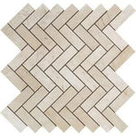 Crema Marfil Marble Honed 1 x 3 Herringbone Mosaic Tile-Marble Mosaic-American Tile Depot