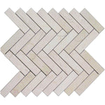 Crema Marfil Marble Honed 1 x 4 Herringbone Mosaic Tile-Marble Mosaic-American Tile Depot