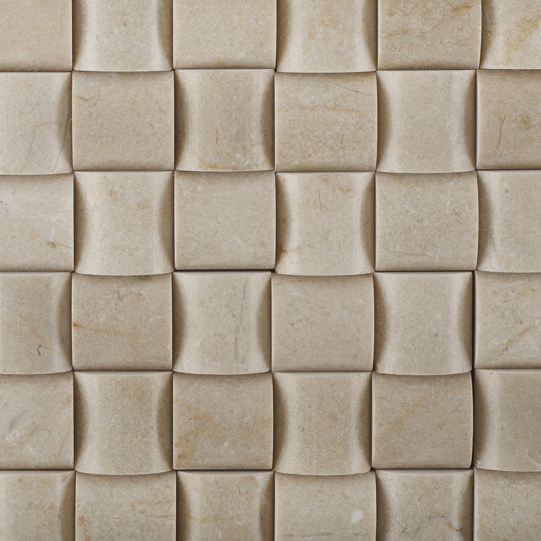 Crema Marfil Marble Honed 3D Small Bread Mosaic Tile-Marble Mosaic-American Tile Depot