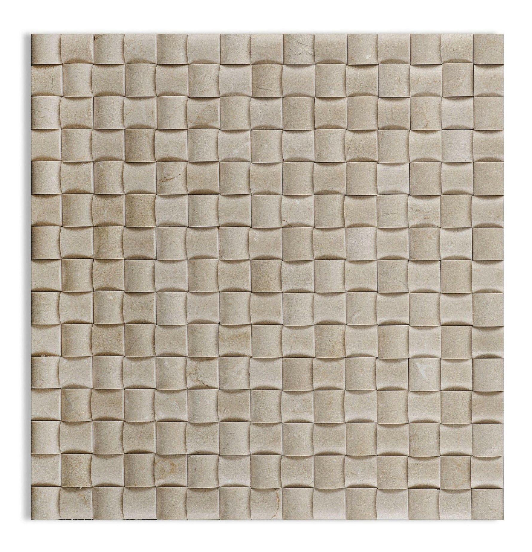 Crema Marfil Marble Honed 3D Small Bread Mosaic Tile-Marble Mosaic-American Tile Depot