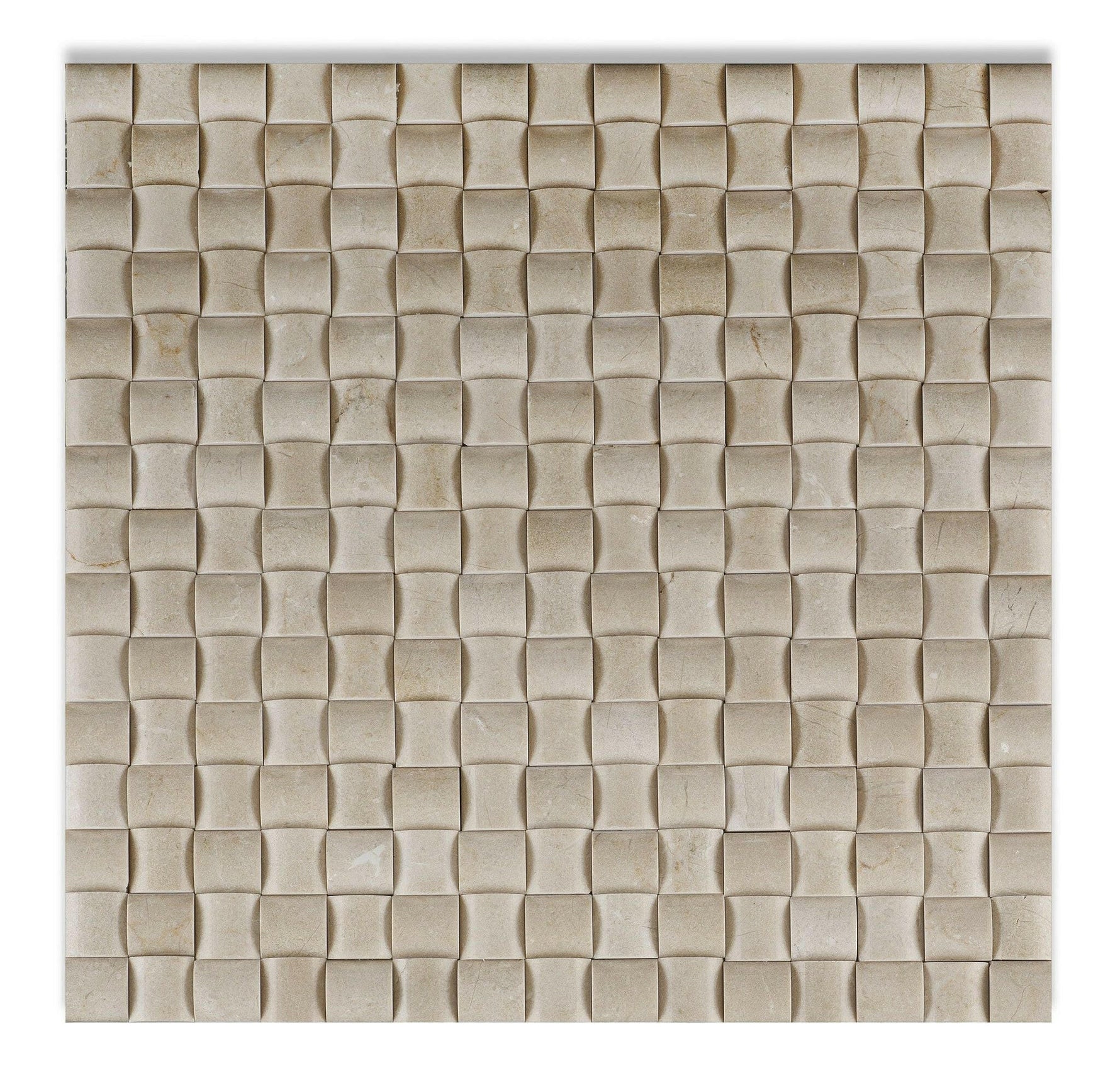 Crema Marfil Marble Honed 3D Small Bread Mosaic Tile-Marble Mosaic-American Tile Depot