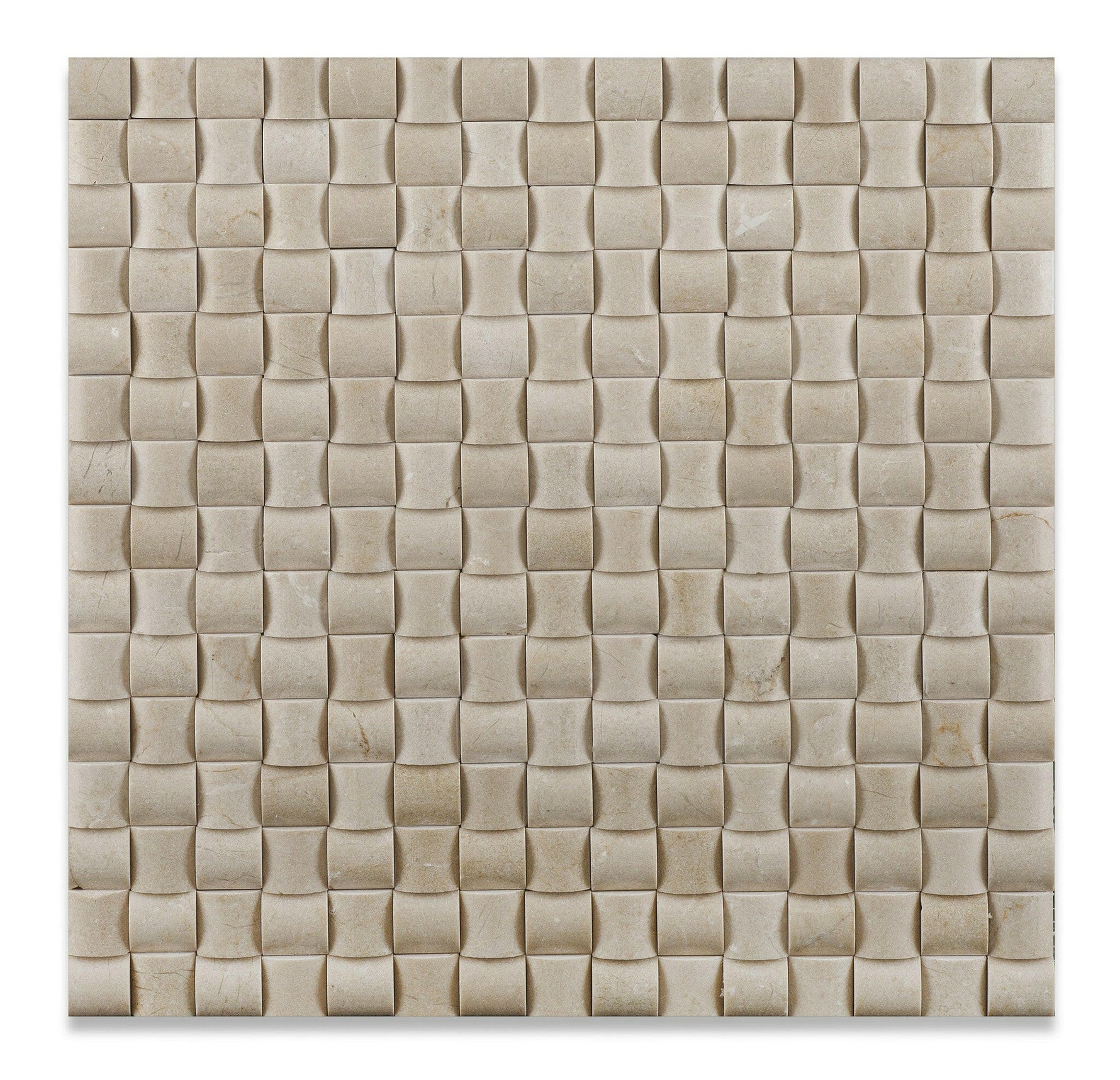 Crema Marfil Marble Honed 3D Small Bread Mosaic Tile-Marble Mosaic-American Tile Depot