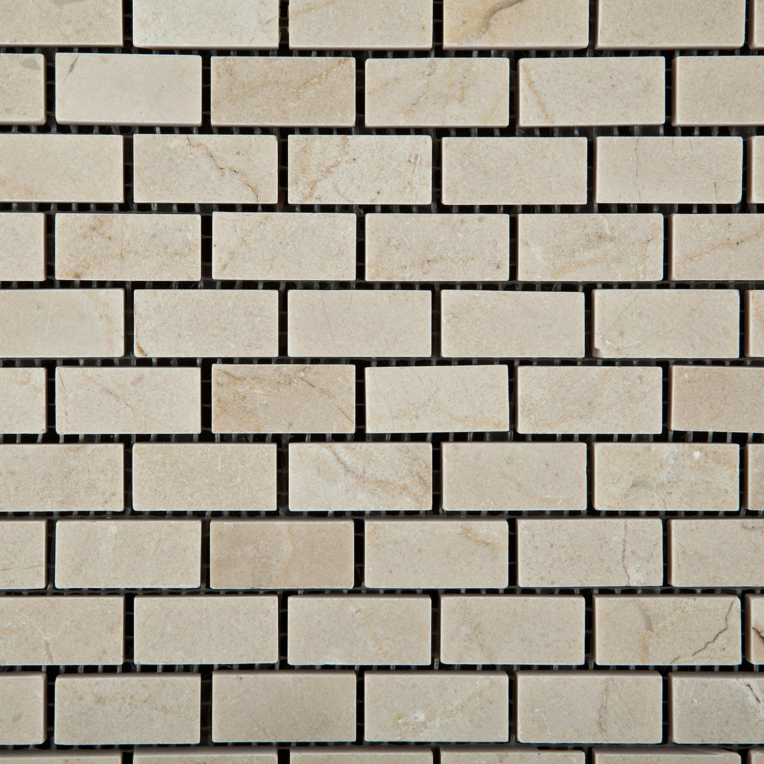 Crema Marfil Marble Honed Baby Brick Mosaic Tile-Marble Mosaic-American Tile Depot