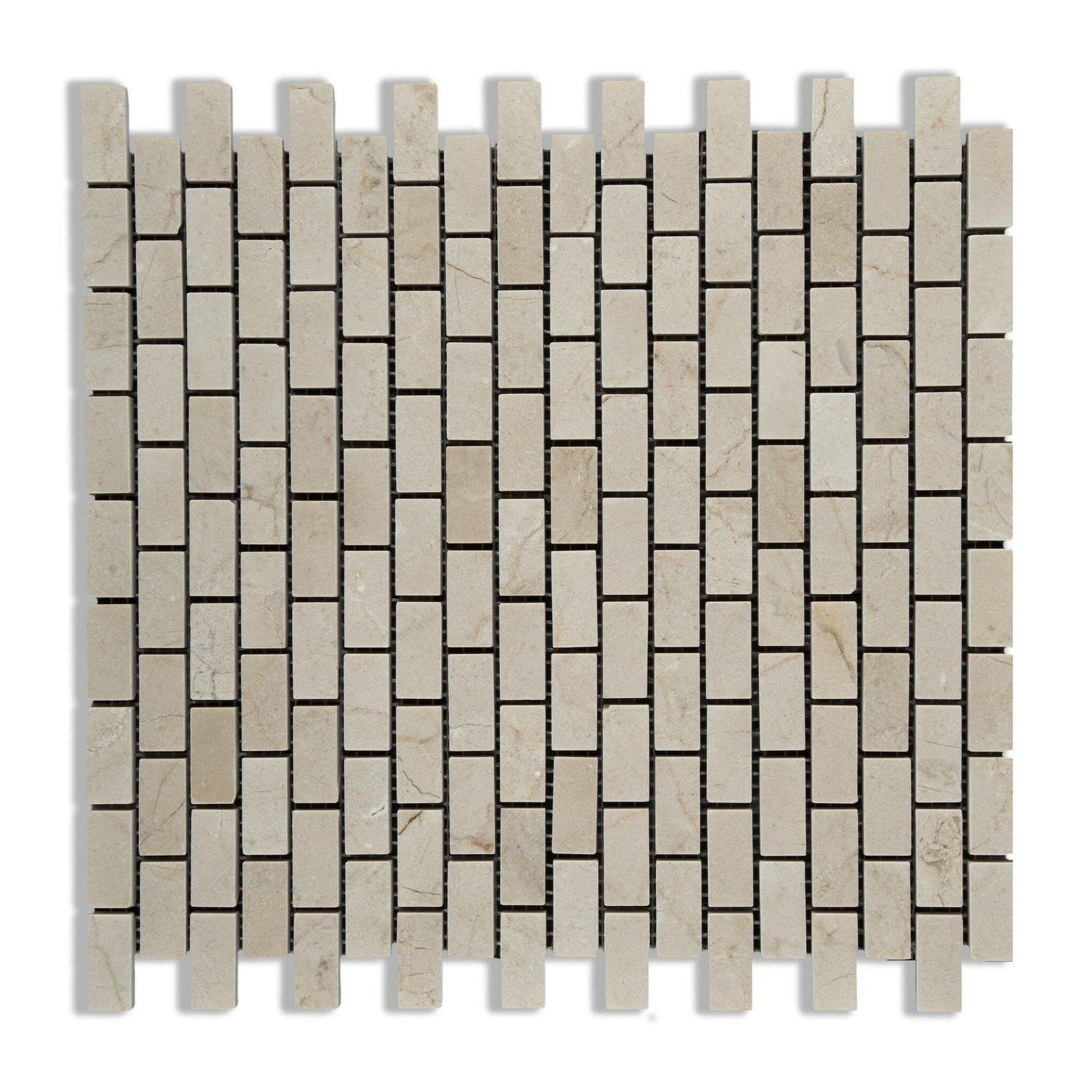 Crema Marfil Marble Honed Baby Brick Mosaic Tile-Marble Mosaic-American Tile Depot