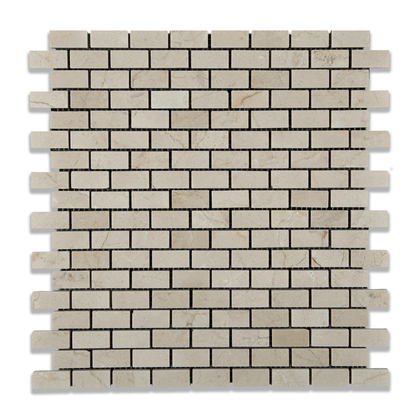 Crema Marfil Marble Honed Baby Brick Mosaic Tile-Marble Mosaic-American Tile Depot