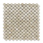 Crema Marfil Marble Honed Fan Mosaic Tile-Marble Mosaic-American Tile Depot