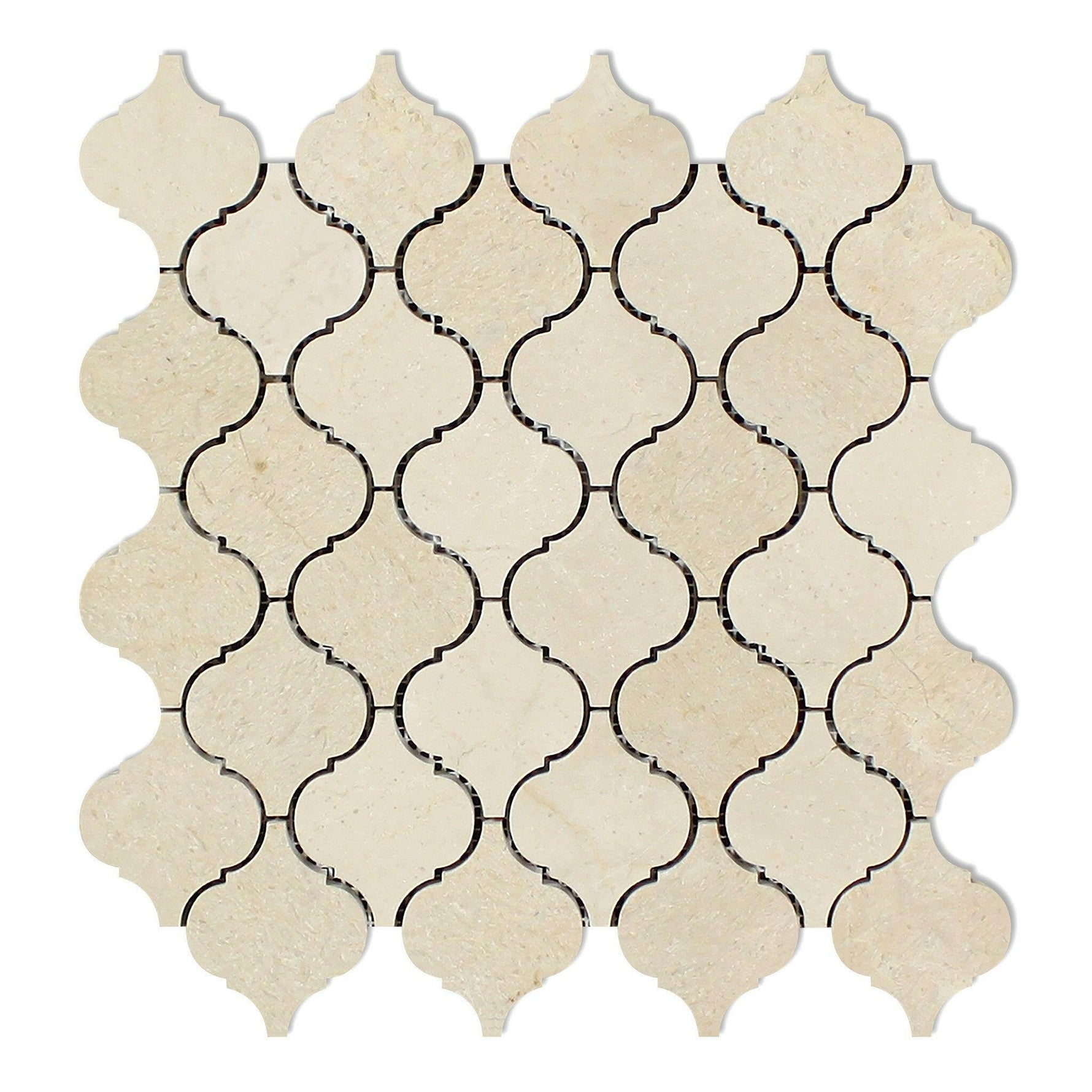 Crema Marfil Marble Honed Lantern Arabesque Mosaic Tile-Marble Mosaic-American Tile Depot