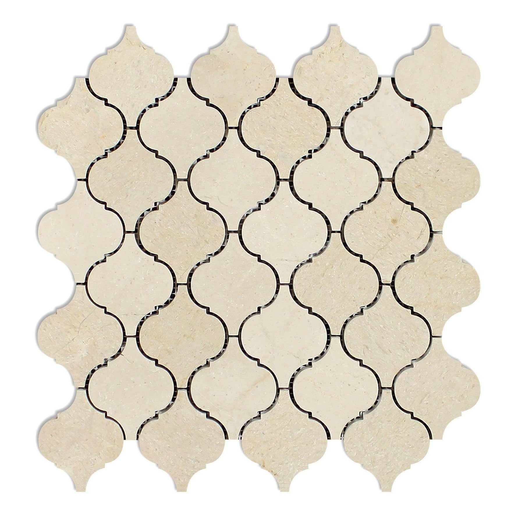 Crema Marfil Marble Honed Lantern Arabesque Mosaic Tile-Marble Mosaic-American Tile Depot