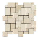 Crema Marfil Marble Honed Mini Versailles Mosaic Tile-Marble Mosaic-American Tile Depot