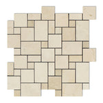 Crema Marfil Marble Honed Mini Versailles Mosaic Tile-Marble Mosaic-American Tile Depot