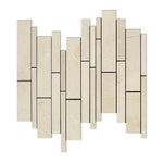 Crema Marfil Marble Honed Random Strip Mosaic Tile-Marble Mosaic-American Tile Depot