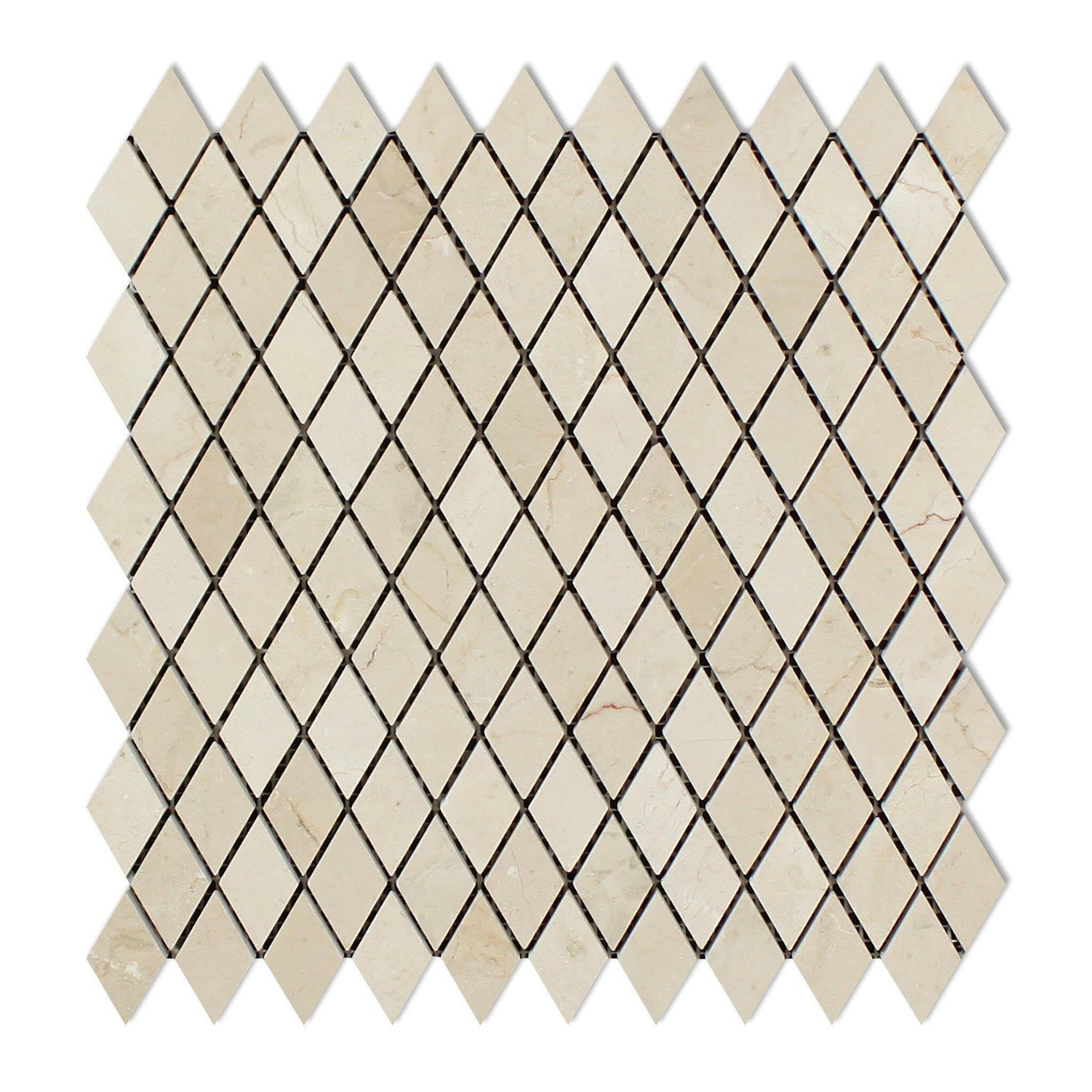 Crema Marfil Marble Polished 1" Diamond Mosaic Tile-Marble Mosaic-American Tile Depot