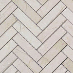 Crema Marfil Marble Polished 1 x 4 Herringbone Mosaic Tile-Marble Mosaic-American Tile Depot