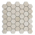 Crema Marfil Marble Polished 2" Hexagon Mosaic Tile-Marble Mosaic-American Tile Depot