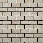 Crema Marfil Marble Polished Baby Brick Mosaic Tile-Marble Mosaic-American Tile Depot