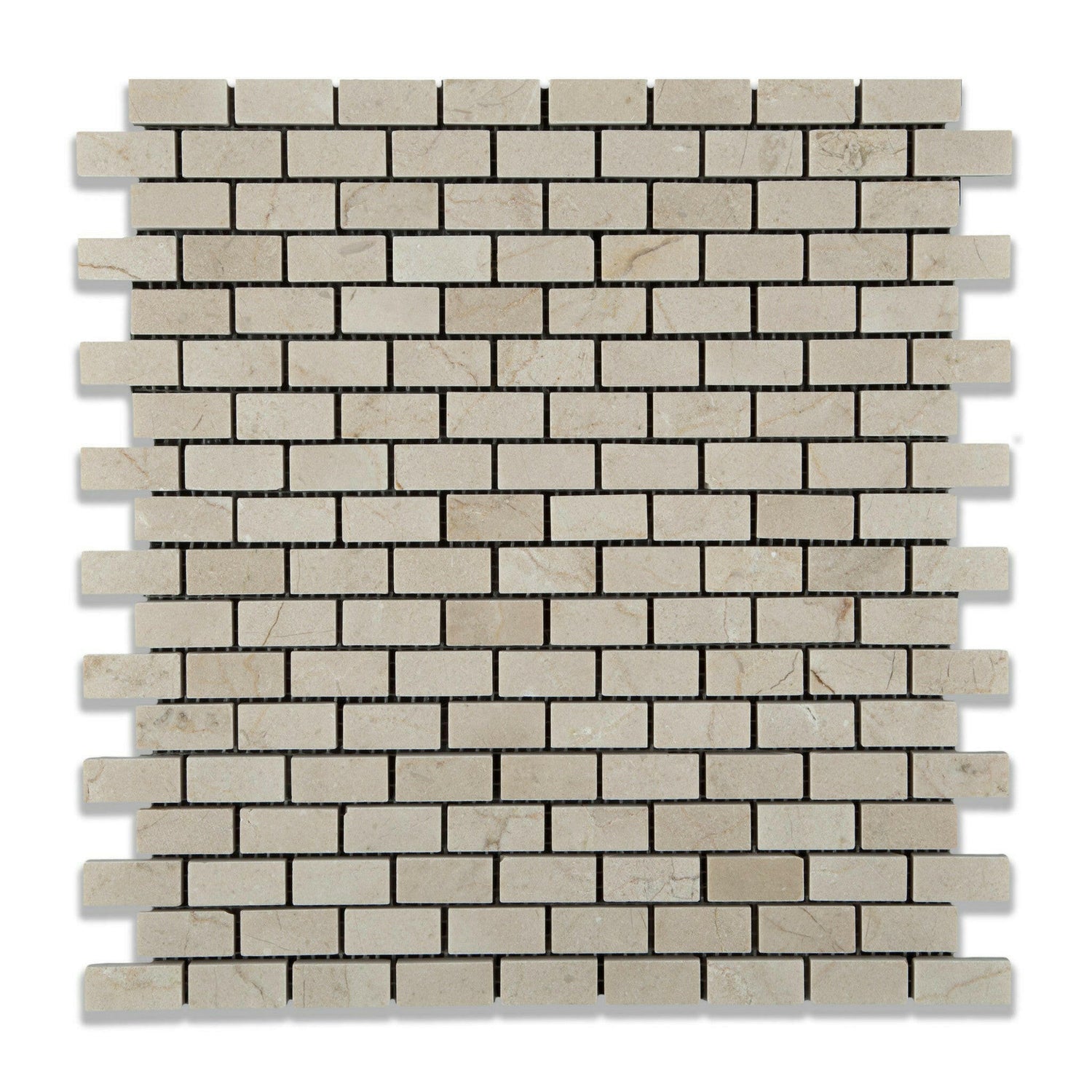 Crema Marfil Marble Polished Baby Brick Mosaic Tile-Marble Mosaic-American Tile Depot