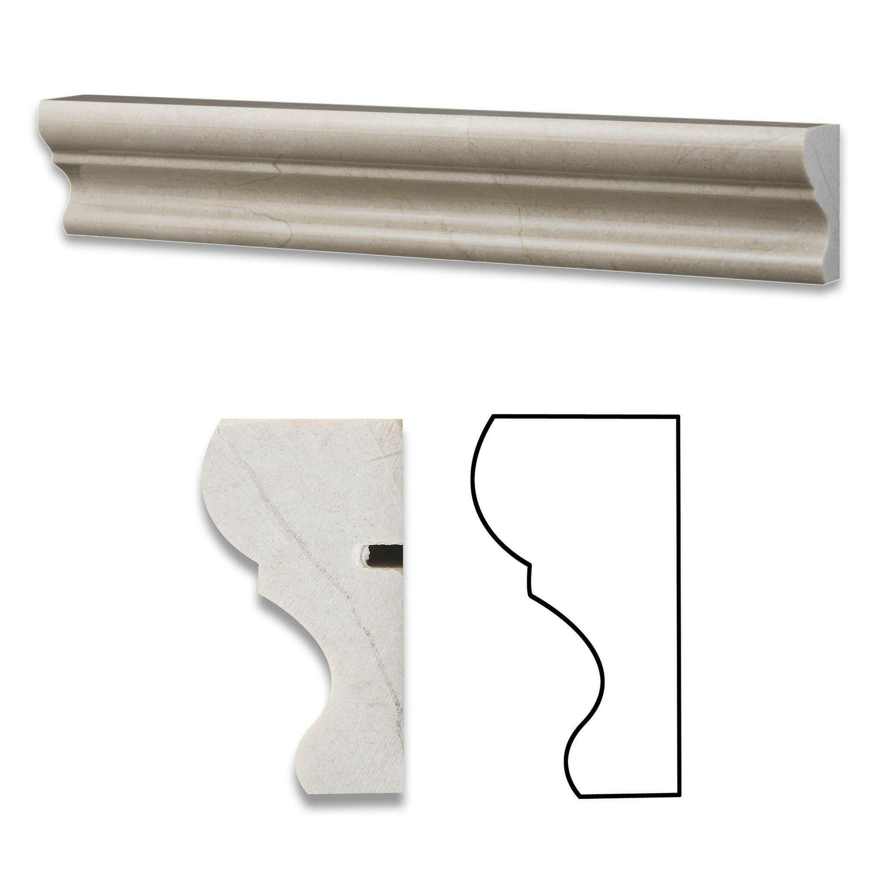 Crema Marfil Marble Polished Crown - Mercer Molding Trim-Marble Molding/Trim-American Tile Depot