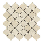 Crema Marfil Marble Polished Lantern Arabesque Mosaic Tile-Marble Mosaic-American Tile Depot