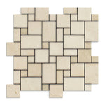 Crema Marfil Marble Polished Mini Versailles Mosaic Tile-Marble Mosaic-American Tile Depot