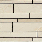 Crema Marfil Marble Polished Random Strip Mosaic Tile-Marble Mosaic-American Tile Depot