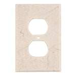 Crema Marfil Marble Single Duplex Switch Wall Plate / Switch Plate / Cover-Marble Wall/Switch Plate-American Tile Depot