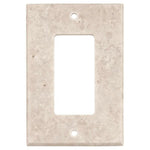 Crema Marfil Marble Single Rocker Switch Wall Plate / Switch Plate / Cover-Marble Wall/Switch Plate-American Tile Depot