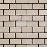 Crema Marfil Marble Tumbled Baby Brick Mosaic Tile-Marble Mosaic-American Tile Depot