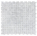 Sample of Precious Stone Cross Loft Polished Basketweave Marble Mosaic Tile-Sample-American Tile Depot