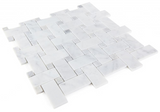 Precious Stone Cross Loft Polished Basketweave Marble Mosaic Tile