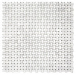 Sample of Precious Stone Cross White Basketweave Mosaic Wall Tile-Sample-American Tile Depot