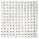 Precious Stone Cross White Basketweave Mosaic Wall Tile