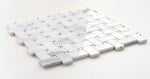 Sample of Precious Stone Cross White Basketweave Mosaic Wall Tile-Sample-American Tile Depot