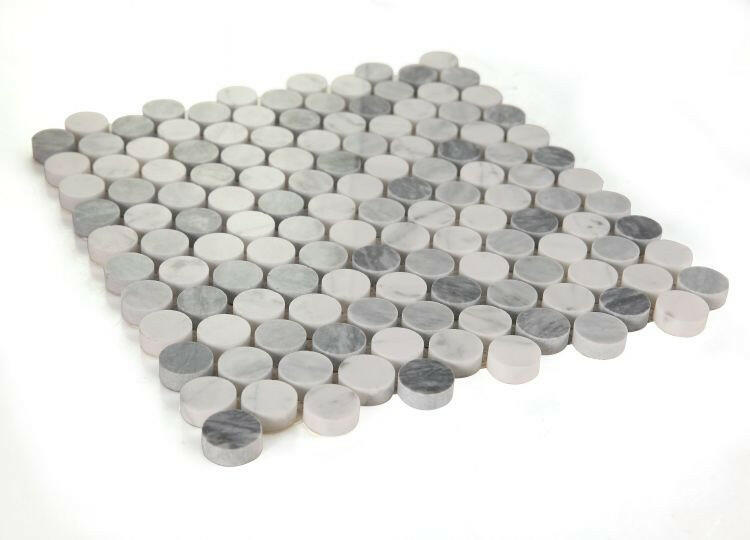 Curvus Dusk Polished Circular Marble Mosaic Tile-Marble Mosaic-American Tile Depot