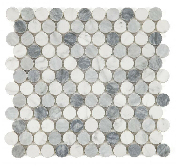 Curvus Dusk Polished Circular Marble Mosaic Tile-Marble Mosaic-American Tile Depot