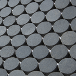 Sample of 2 x 2 Curvus Basalt Large Honed Circular Marble Mosaic Tile-Sample-American Tile Depot