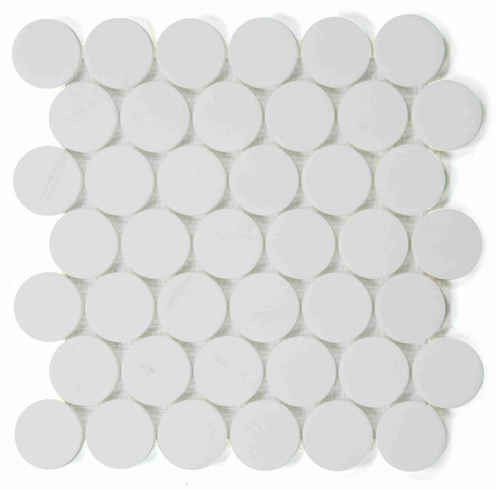 Sample of 2 x 2 Curvus Dolomite Large Honed Circular Marble Mosaic Tile-Sample-American Tile Depot