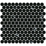 Curvus Marquina Circular Marble Mosaic Tile-Marble Mosaic-American Tile Depot