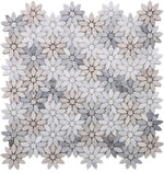 Aster Wild Sky Polished Flower Marble Mosaic Tile-Marble Mosaic-American Tile Depot