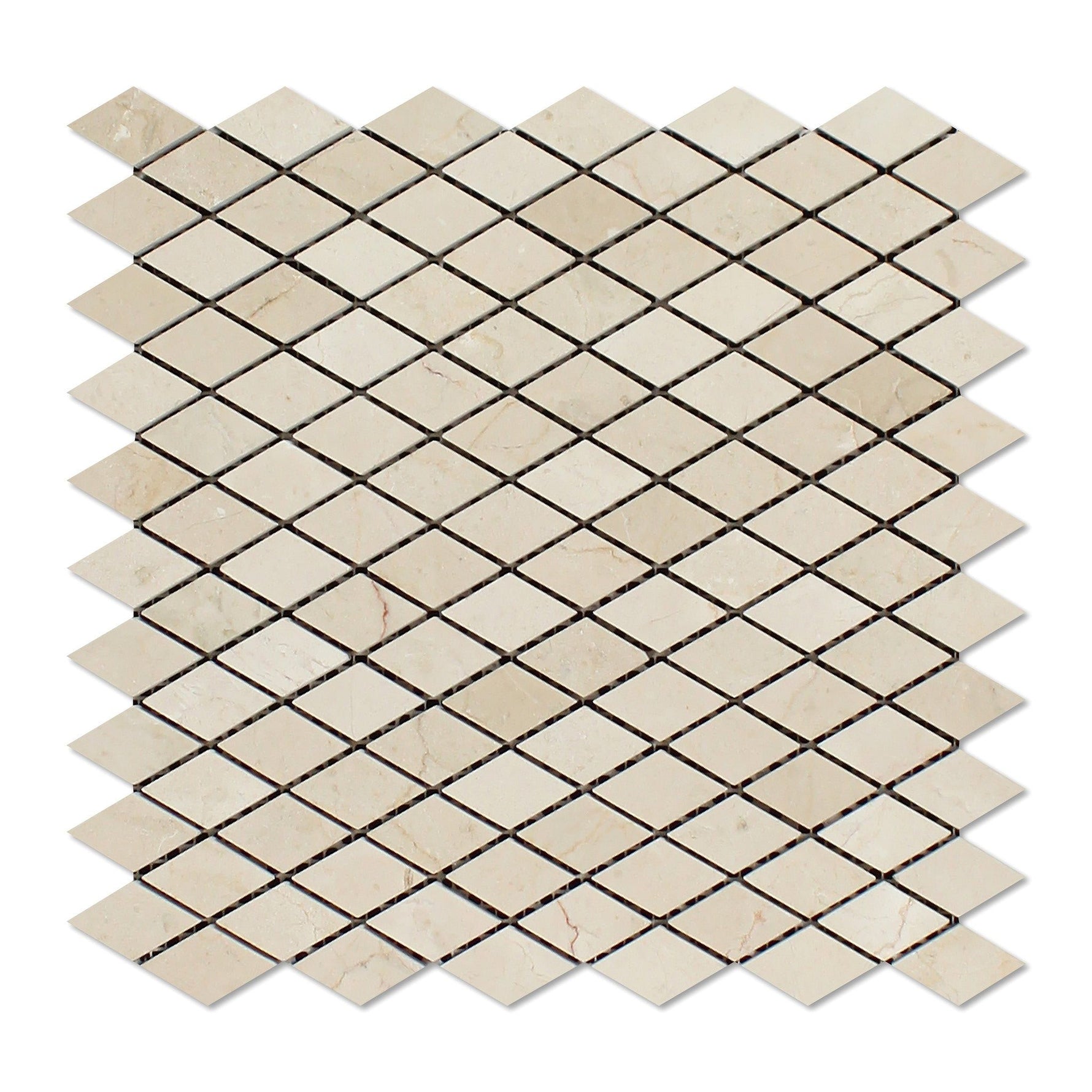 Crema Marfil Marble Honed 1" Diamond Mosaic Tile-Marble Mosaic-American Tile Depot