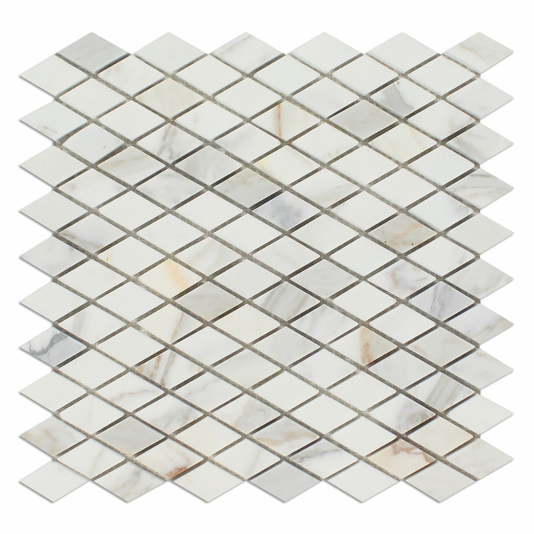 Calacatta Gold Marble Honed 1" Diamond Mosaic Tile-Marble Mosaic-American Tile Depot