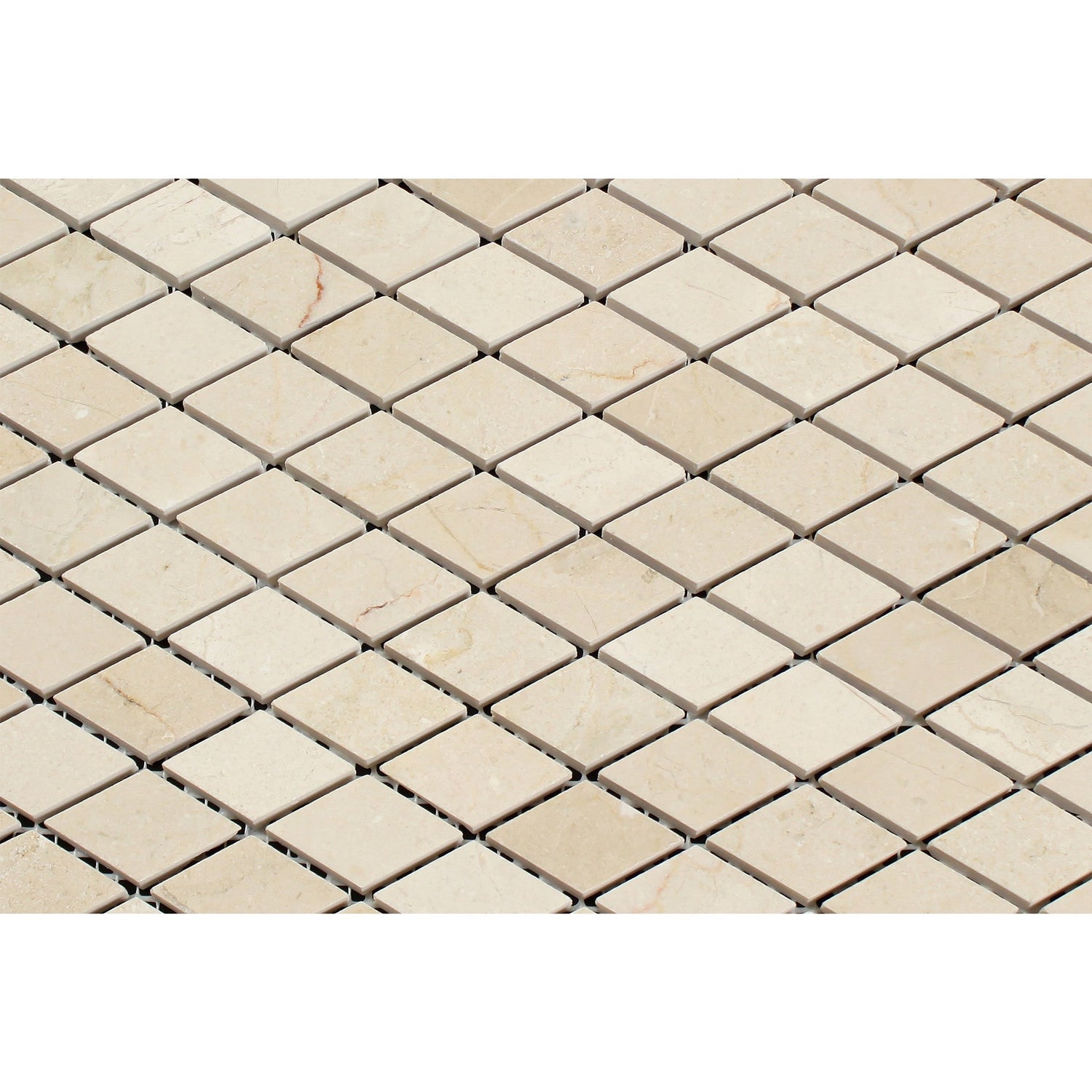 Crema Marfil Marble Polished 1" Diamond Mosaic Tile