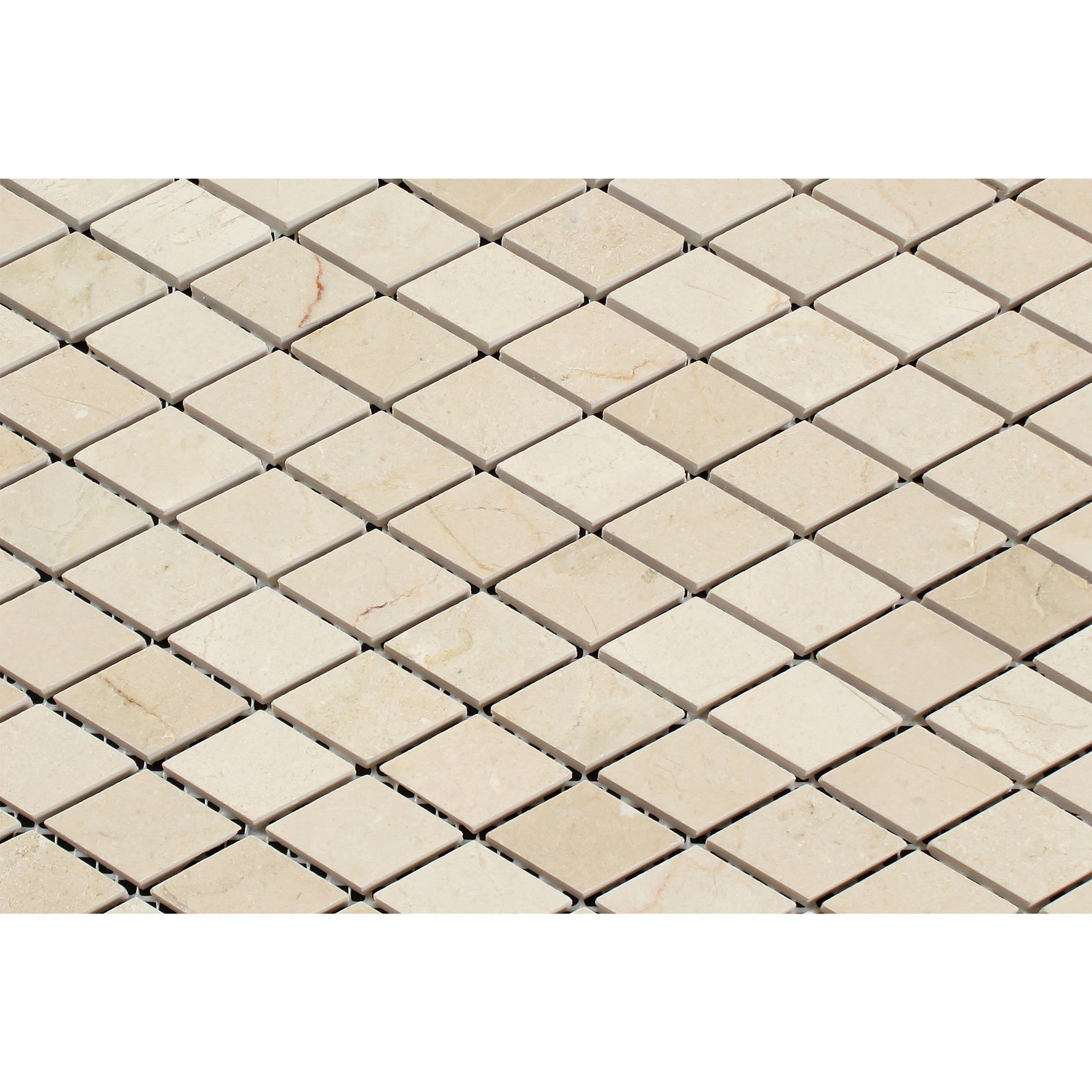 Crema Marfil Marble Polished 1" Diamond Mosaic Tile