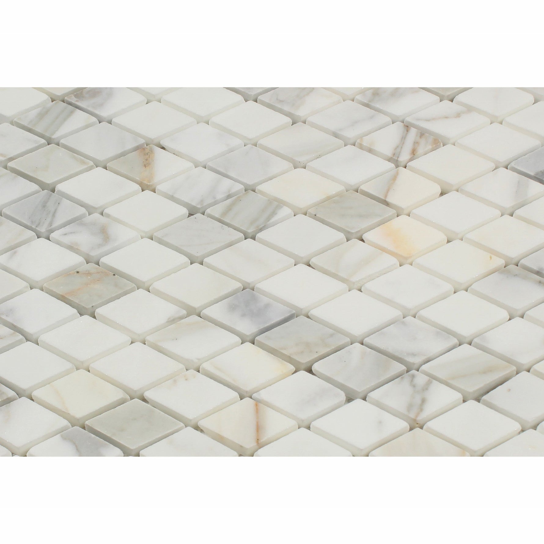 Calacatta Gold Marble Polished 1" Diamond Mosaic Tile